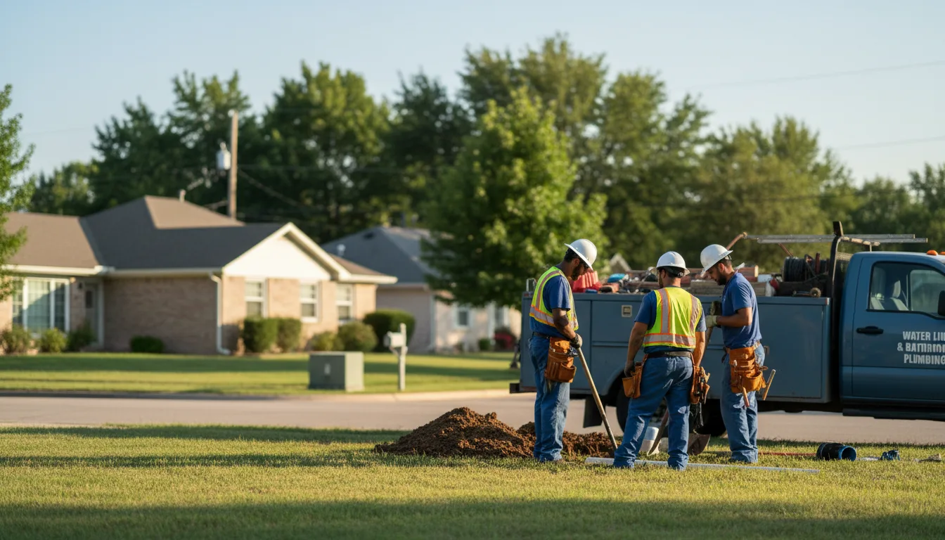 Residential water line and bathroom plumbing service in Livonia, MO